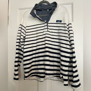 LLBean striped button sweater